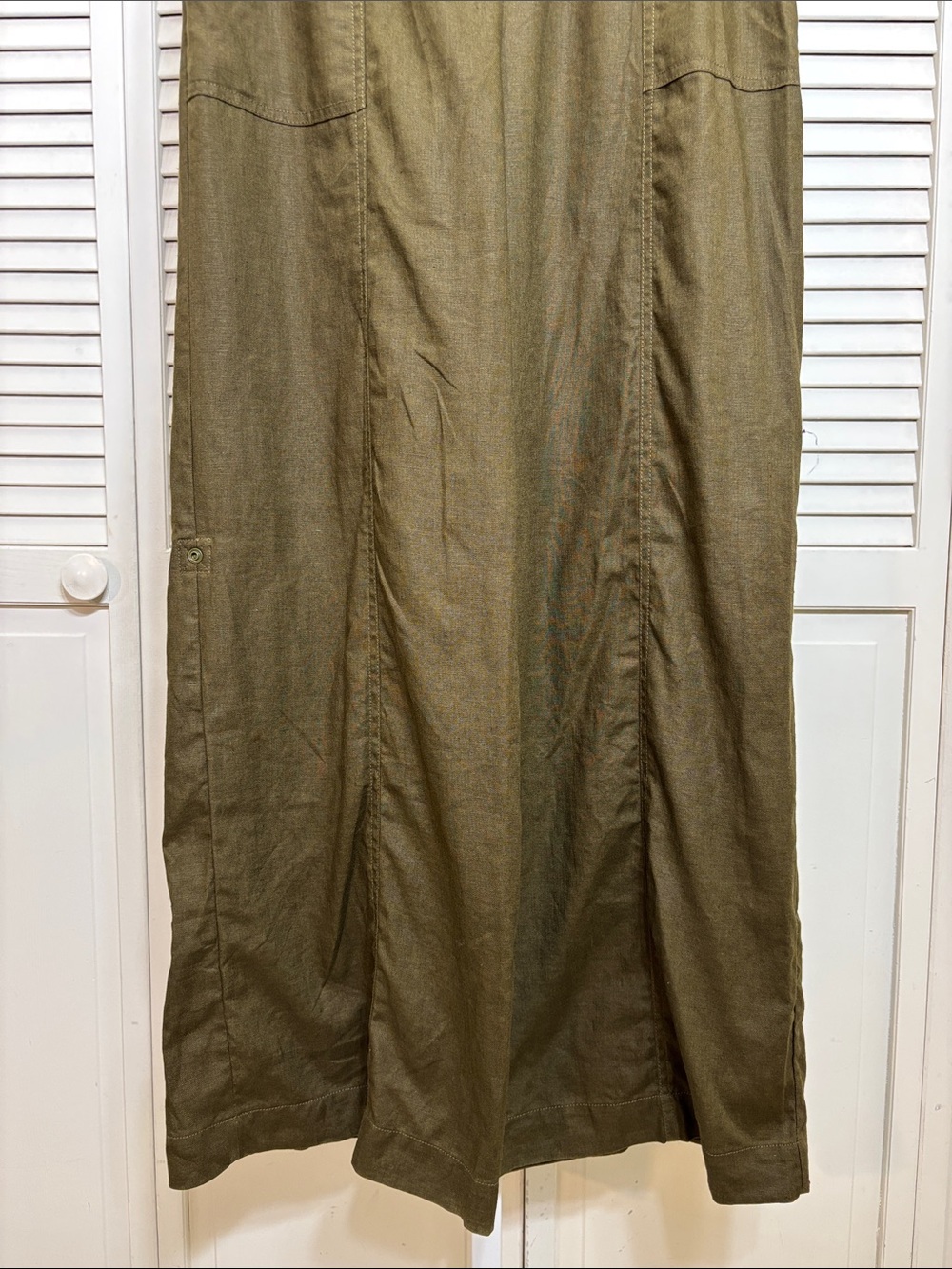 Reformation Olive Green Declan Wide Leg Pants with Convertible Length Medium - Picture 9 of 16